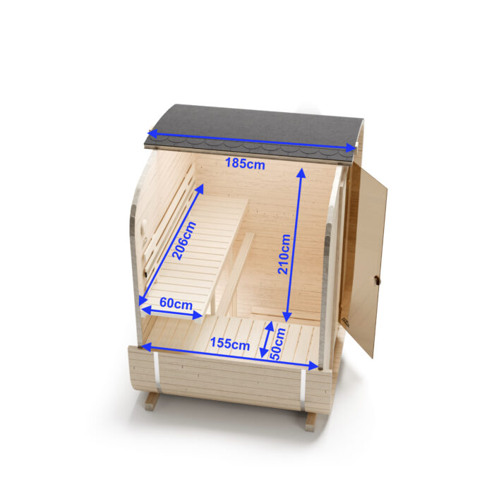 Sauna Quadro 185cm Model 1QL – Obrázok 3