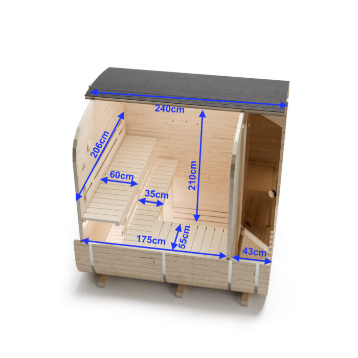 Sauna Quadro 240cm Model 2QL – Obrázok 3